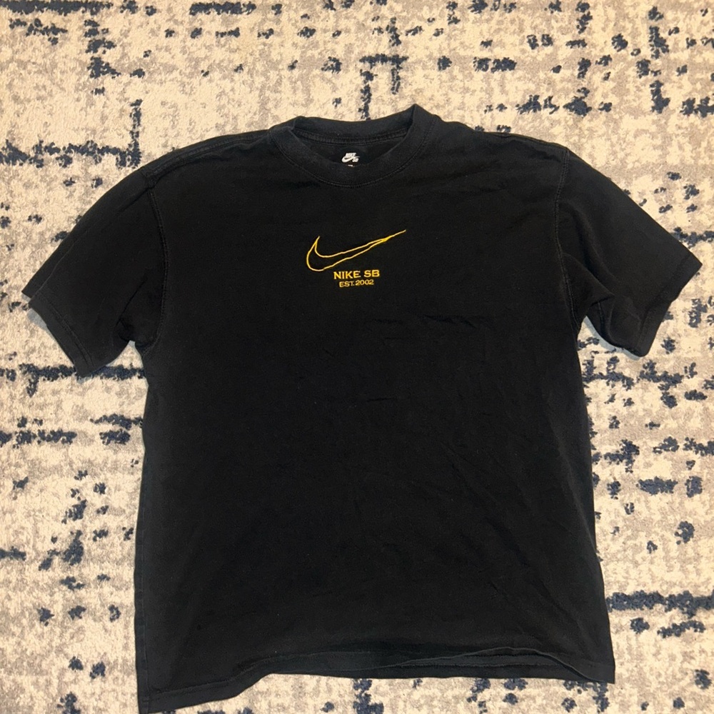 Nike SB Black Tee with Gold Swoosh